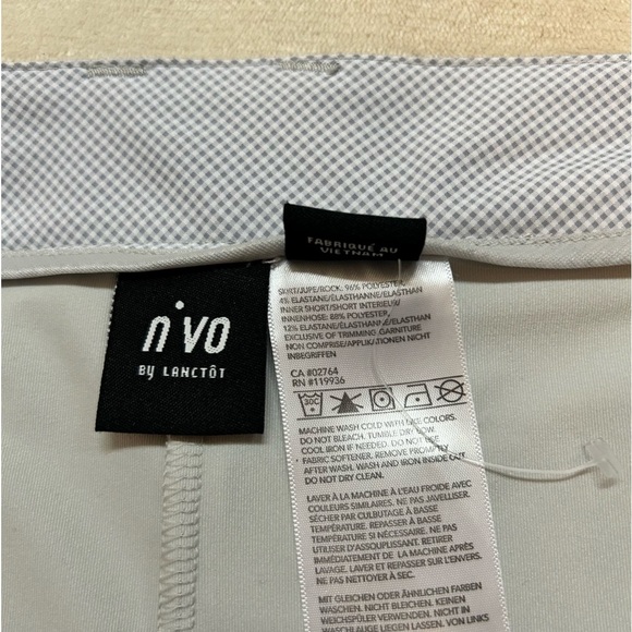 N’Vo | Checkered Golf Skort with Pleats | White, Gray | Size 10 - Picture 5 of 9